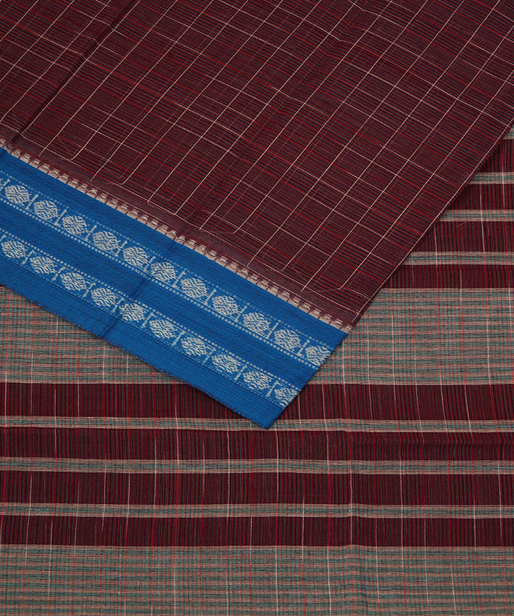Purple blue cotton handloom narayanapet saree