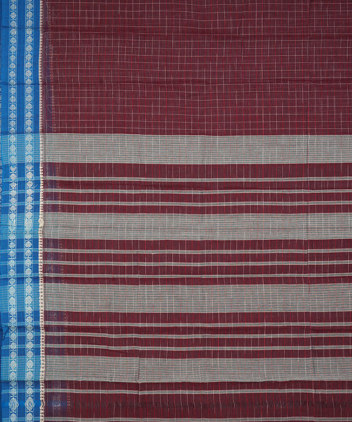 Purple blue cotton handloom narayanapet saree