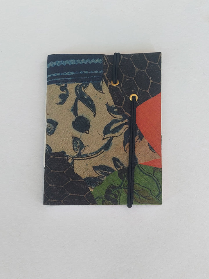 Multicolour vegetable dye cloth cover mini elastic diary