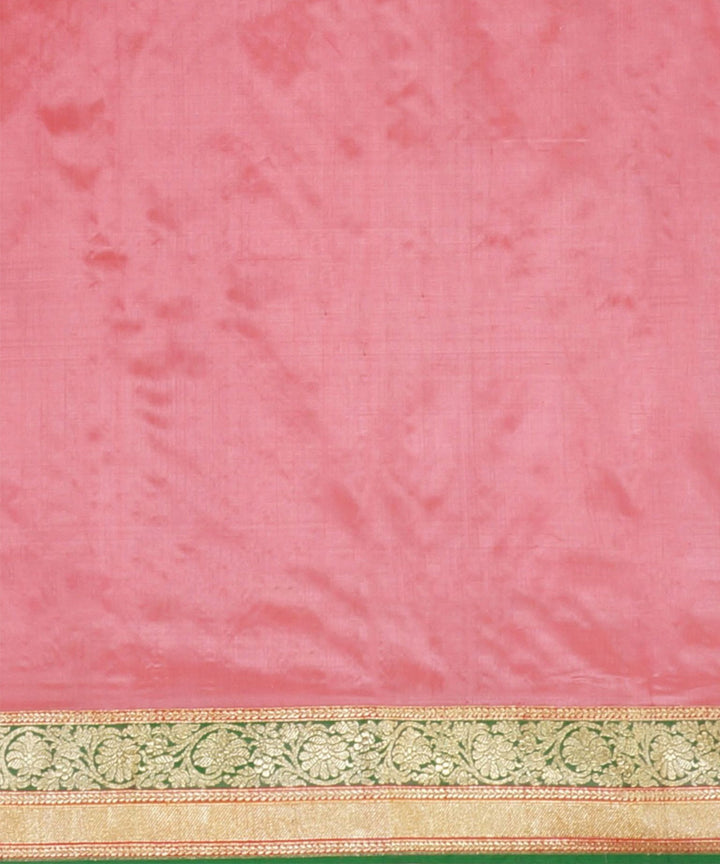 Peach green handloom banarasi silk saree