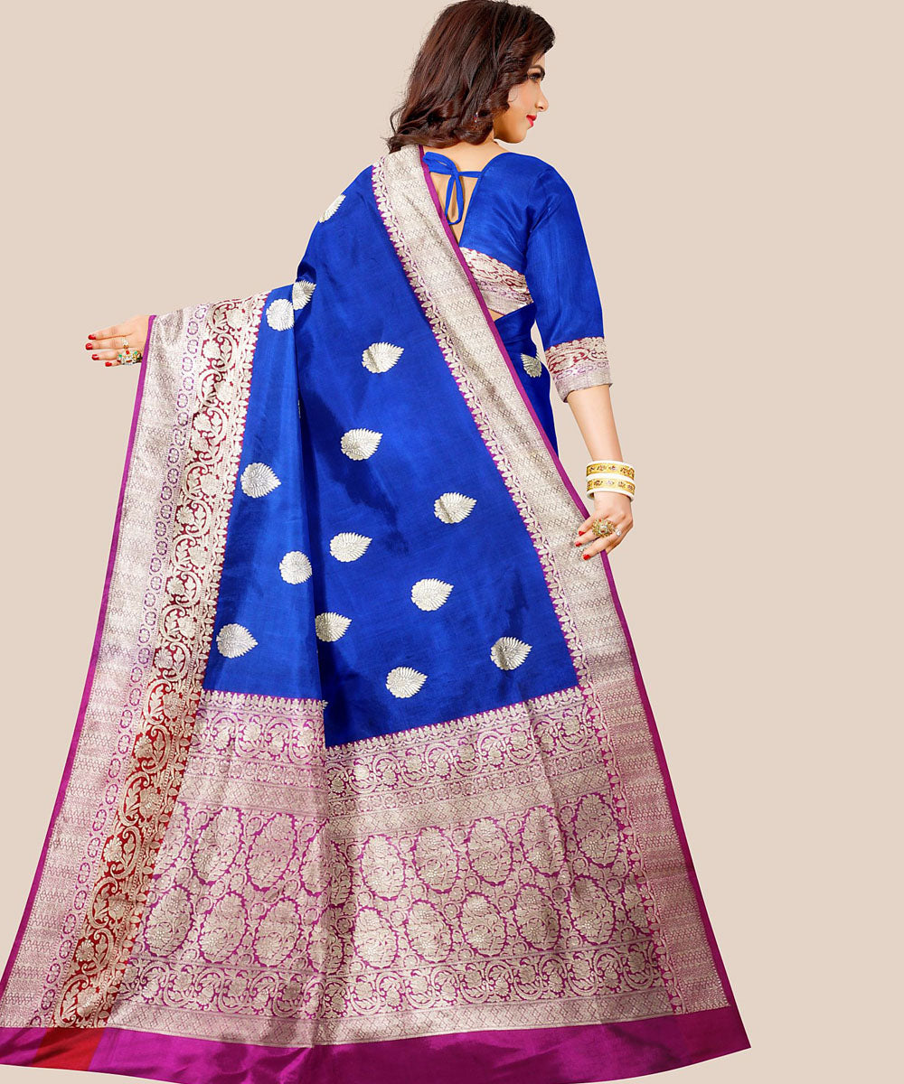 Blue handwoven  banarasi silk saree