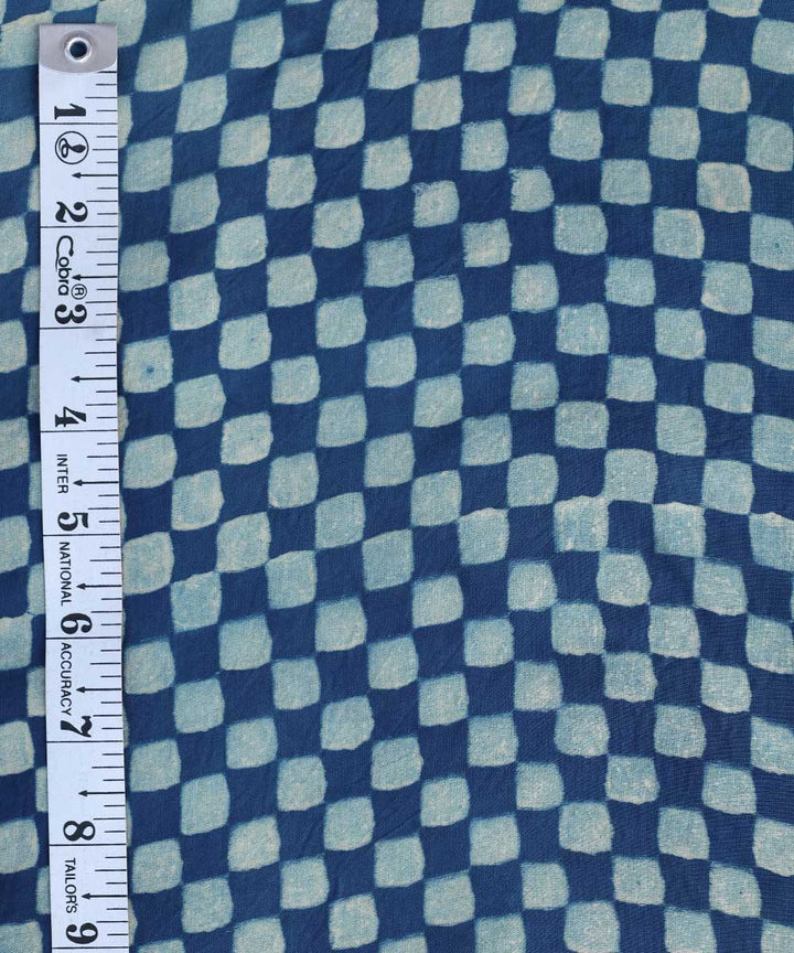 Blue white hand block print modal fabric