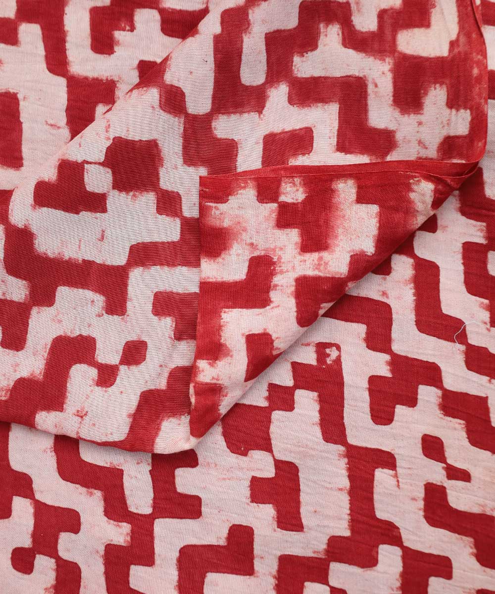 TGL-Red tetris block printed modal fabric