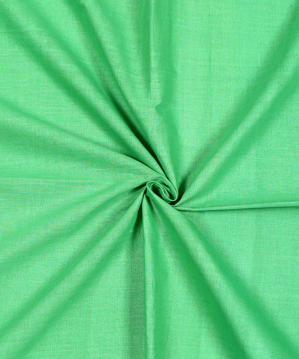 Bright green handspun handwoven cotton fabric