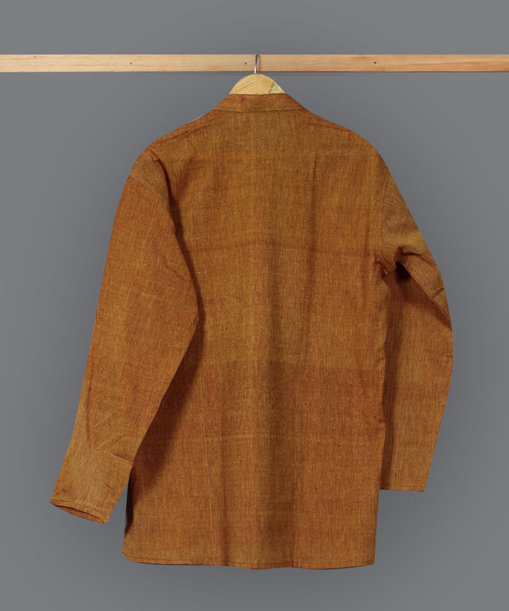 Mustard handloom short cotton kurta