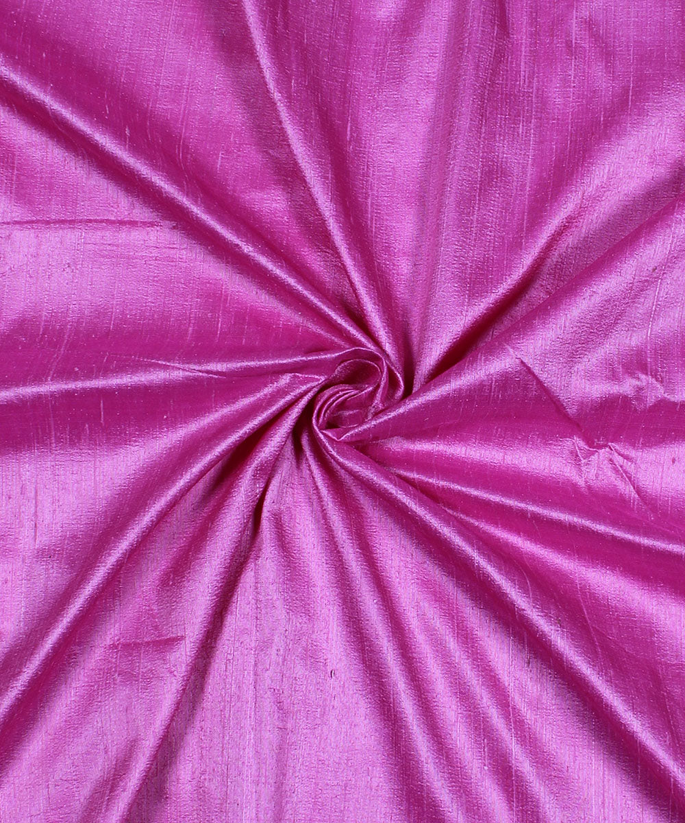 Dual shade pink white handspun handwoven raw silk fabric