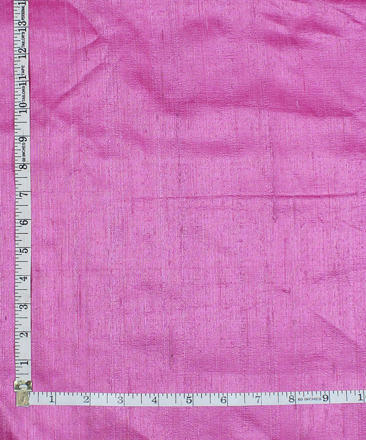 Dual shade pink white handspun handwoven raw silk fabric