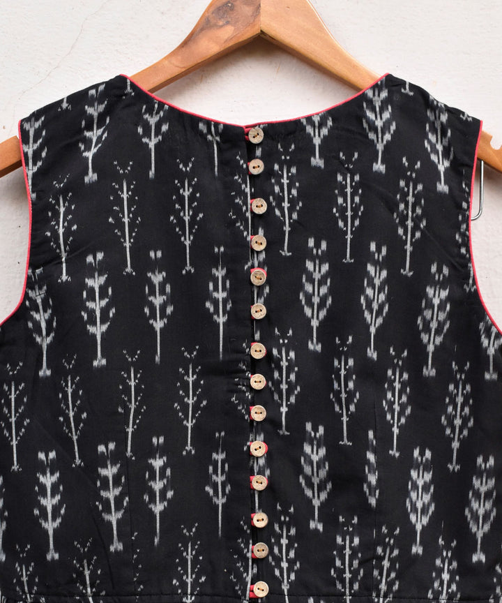 Black handcrafted pochampally cotton blouse