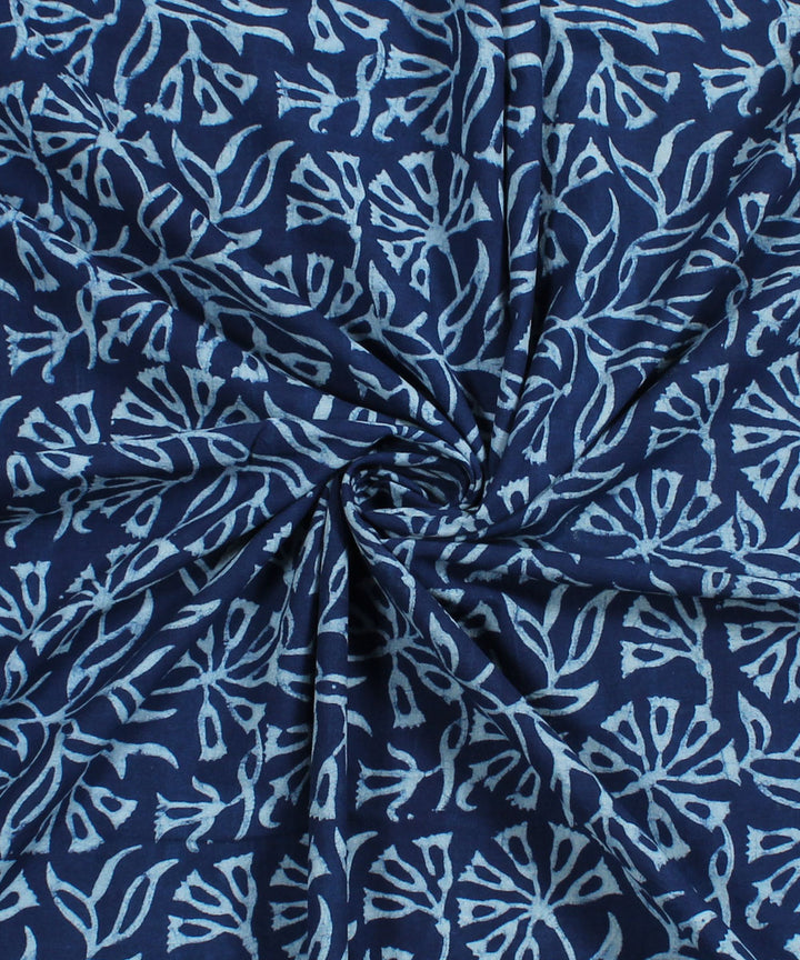 2.5m Blue handblock print cotton kurta cut piece