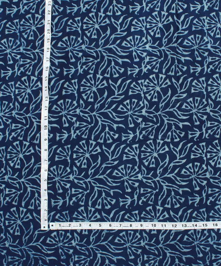 2.5m Blue handblock print cotton kurta cut piece