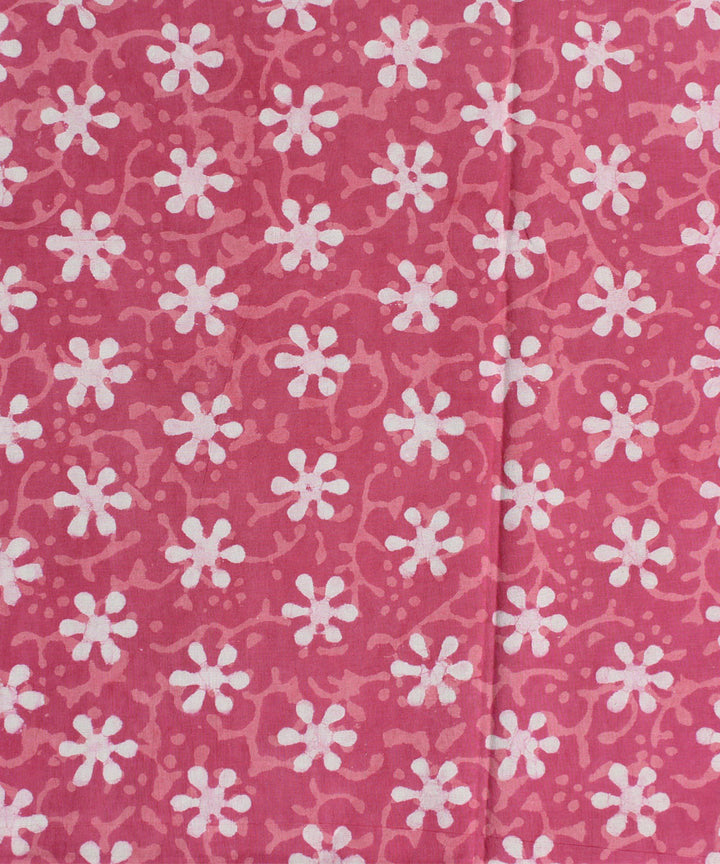 2.5m Pink hand block print cotton kurta cut piece