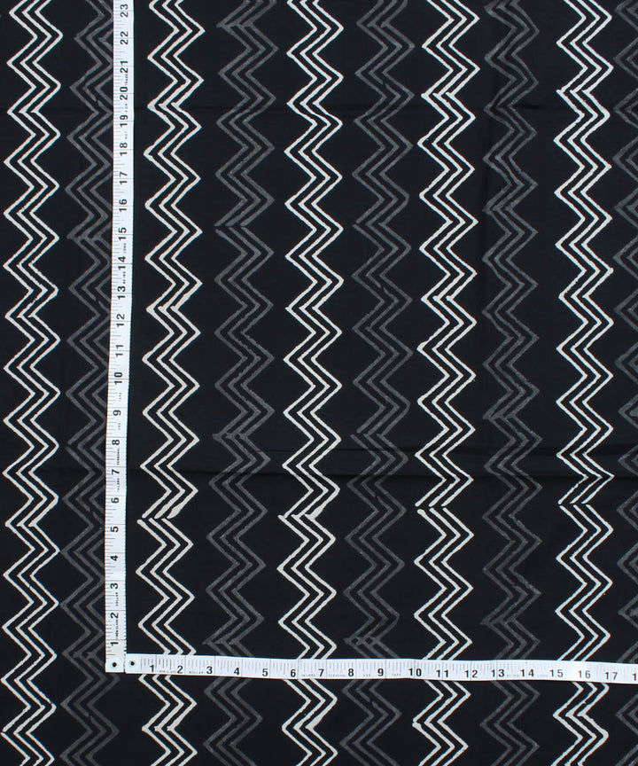 2.5m Black hand block print cotton kurta cut piece