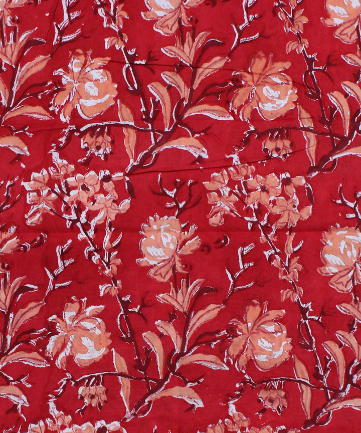 2.5m Red hand block print cotton kurta material