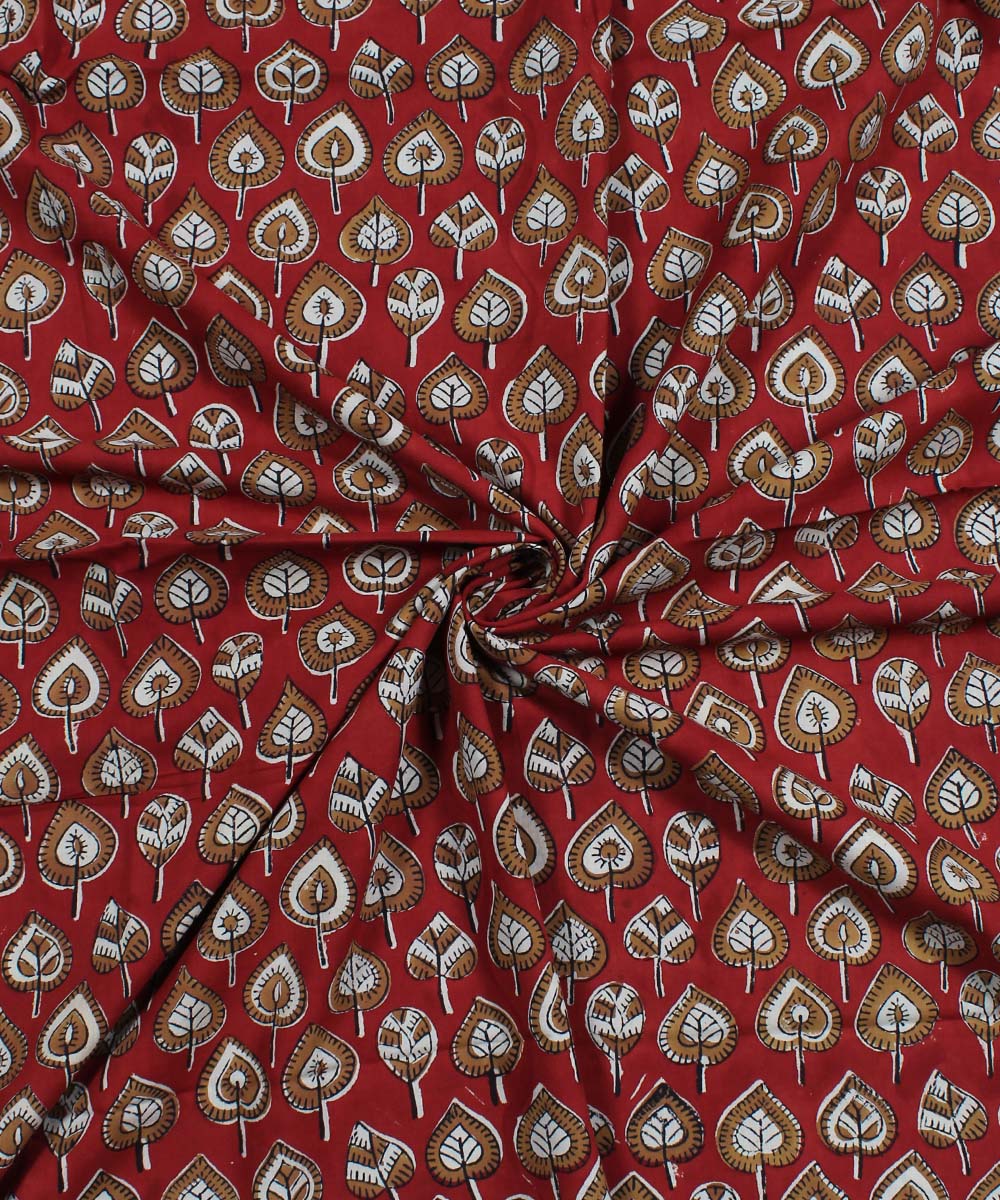 2.5m Red handblock print cotton kurta material