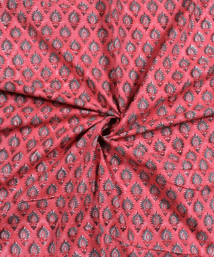 2.5m Pink handblock print cotton kurta material