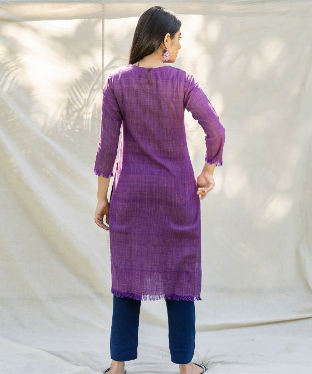 Purple raw edged handcrafted tunic