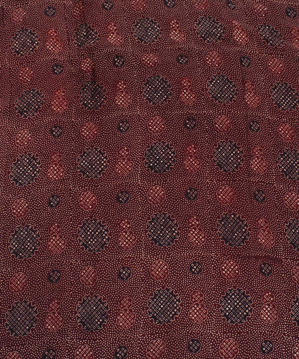 3m Maroon handblock print modal ajrakh kurta material