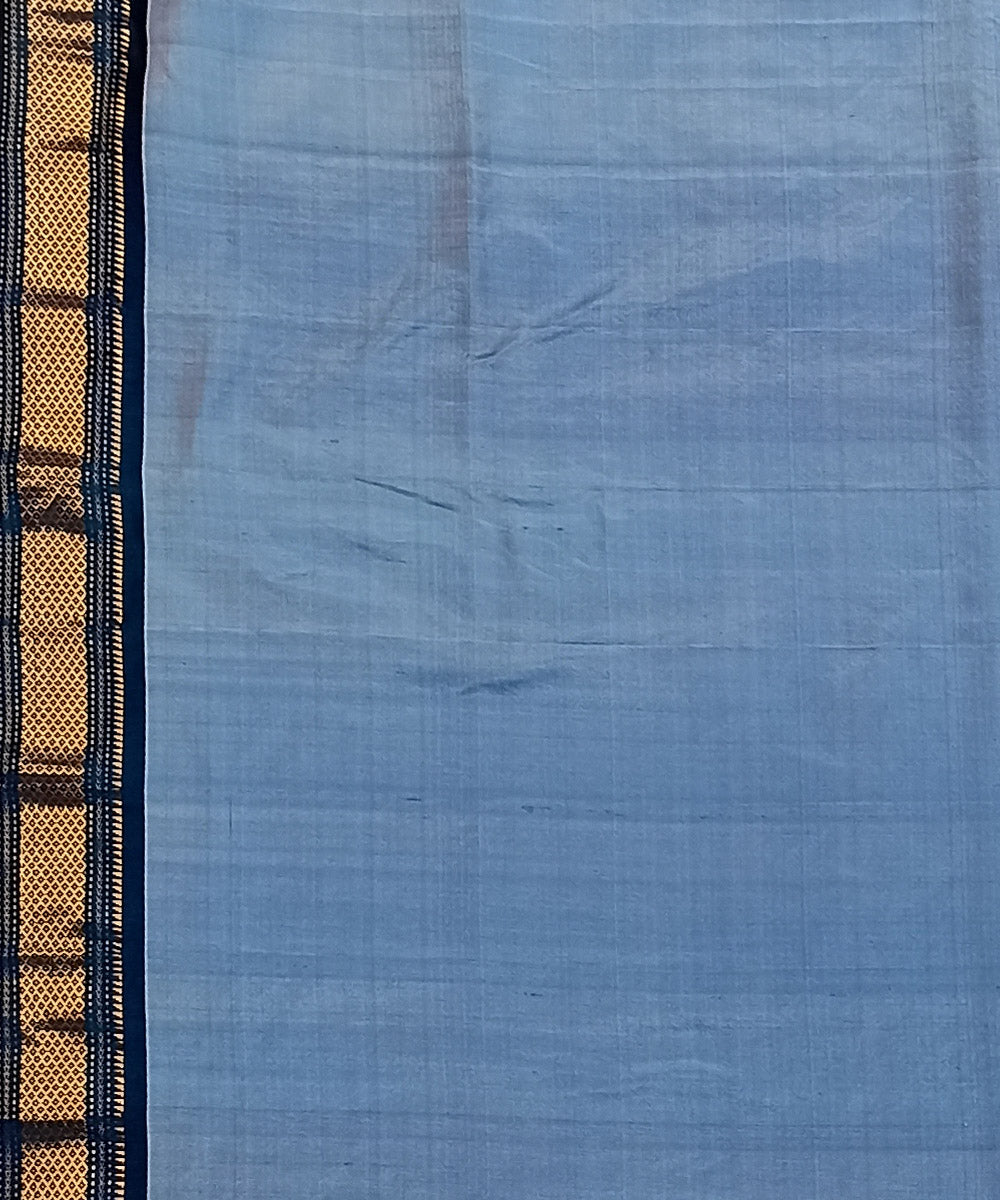 Turquoise blue handwoven silk paithani saree