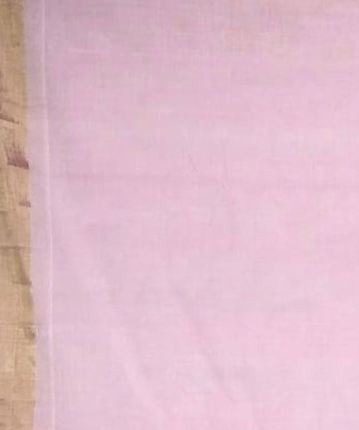 Baby pink handwoven cotton paithani saree