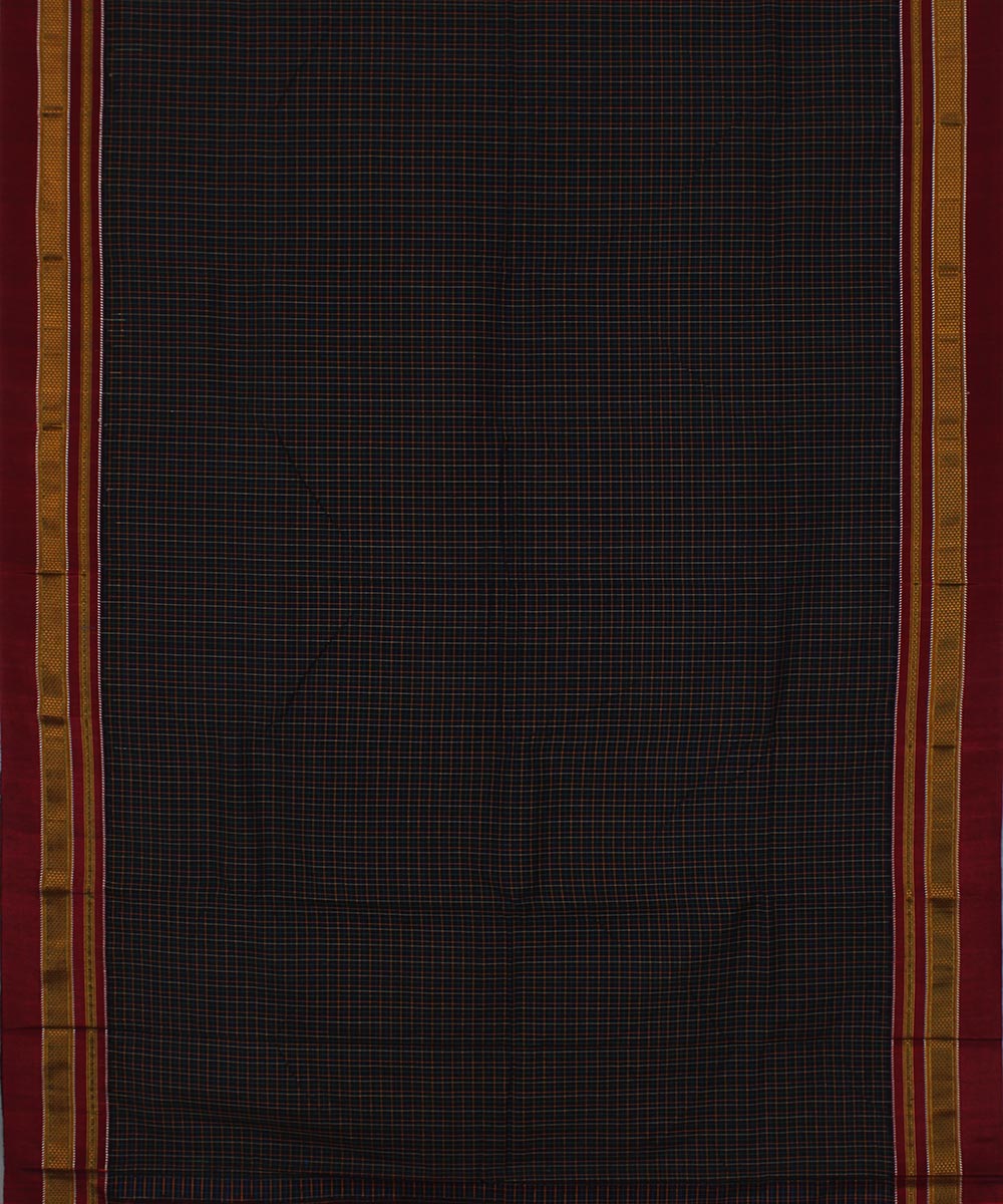 Multicolour checks art silk cotton handwoven chikki paras ilkal saree