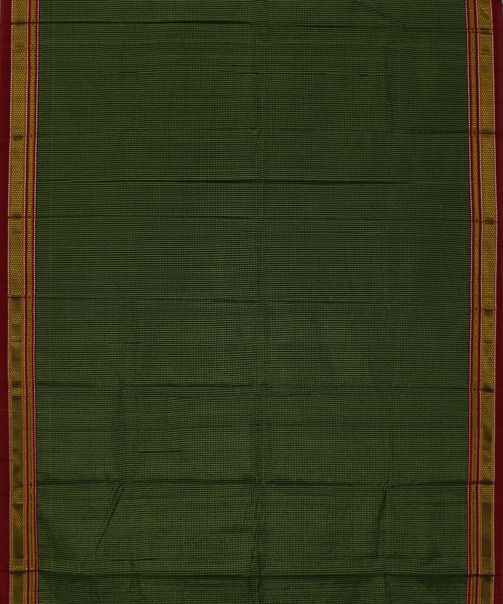 Lime green checks art silk handwoven chikki paras ilkal saree