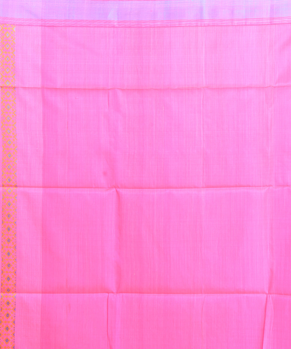 Pink handwoven silk bengal sari