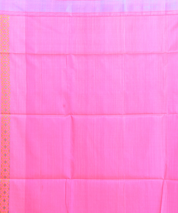 Pink handwoven silk bengal sari