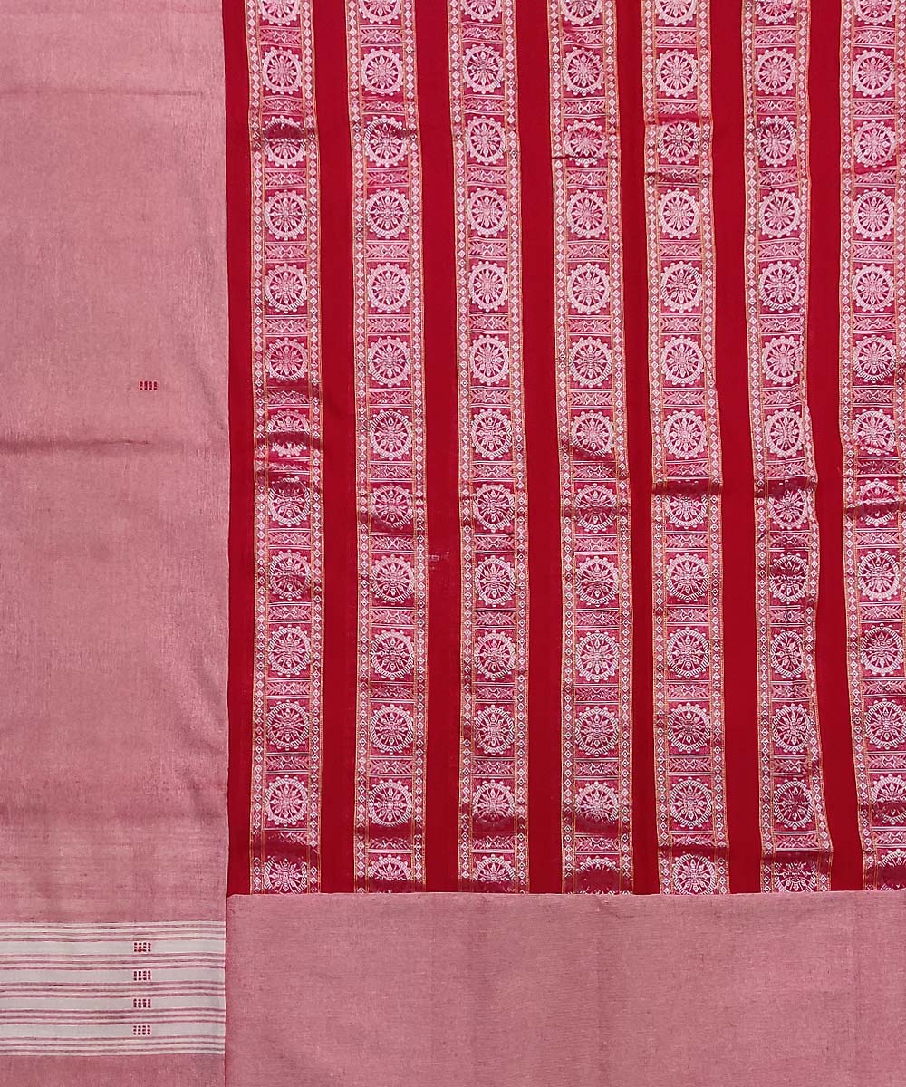3pc Red pink handwoven sambalpuri dress material