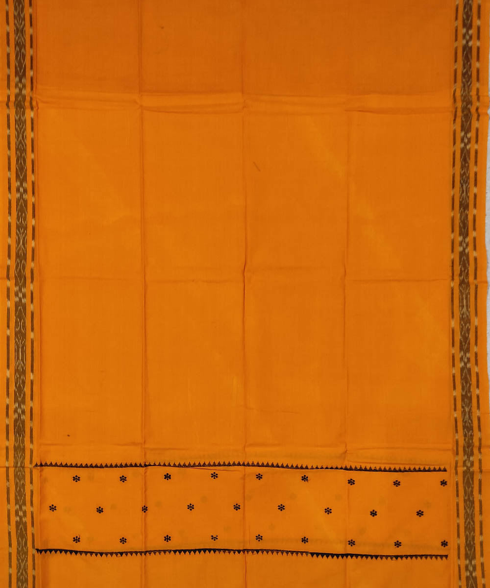 3pc Black yellow handwoven cotton sambalpuri ikat dress material