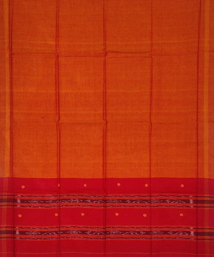 3pc Red orange handwoven cotton sambalpuri ikat dress material