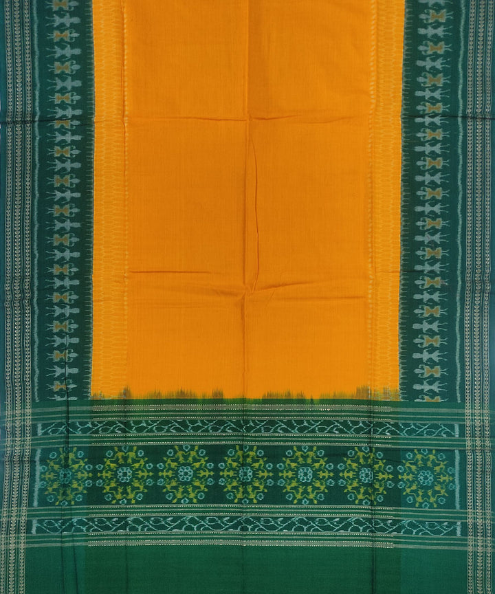 3pc Green yellow handloom cotton sambalpuri ikat dress material set