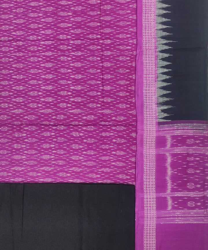 3pc Purple black handloom cotton sambalpuri ikat dress material set