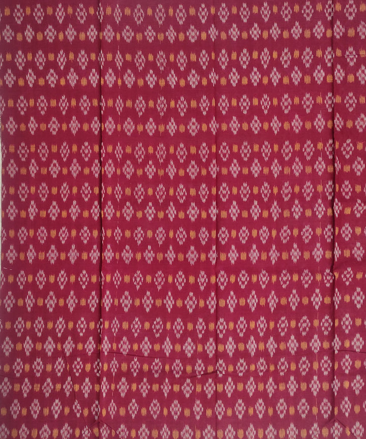 3pc Maroon yellow hand loom cotton sambalpuri ikat dress material set