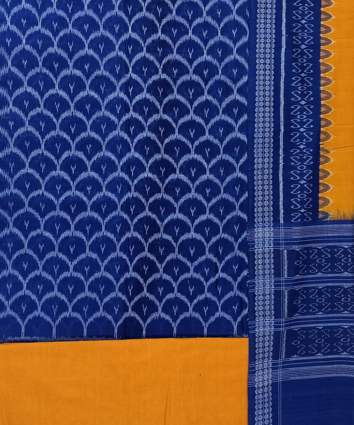 3pc Navy blue yellow handwoven sambalpuri cotton dress material