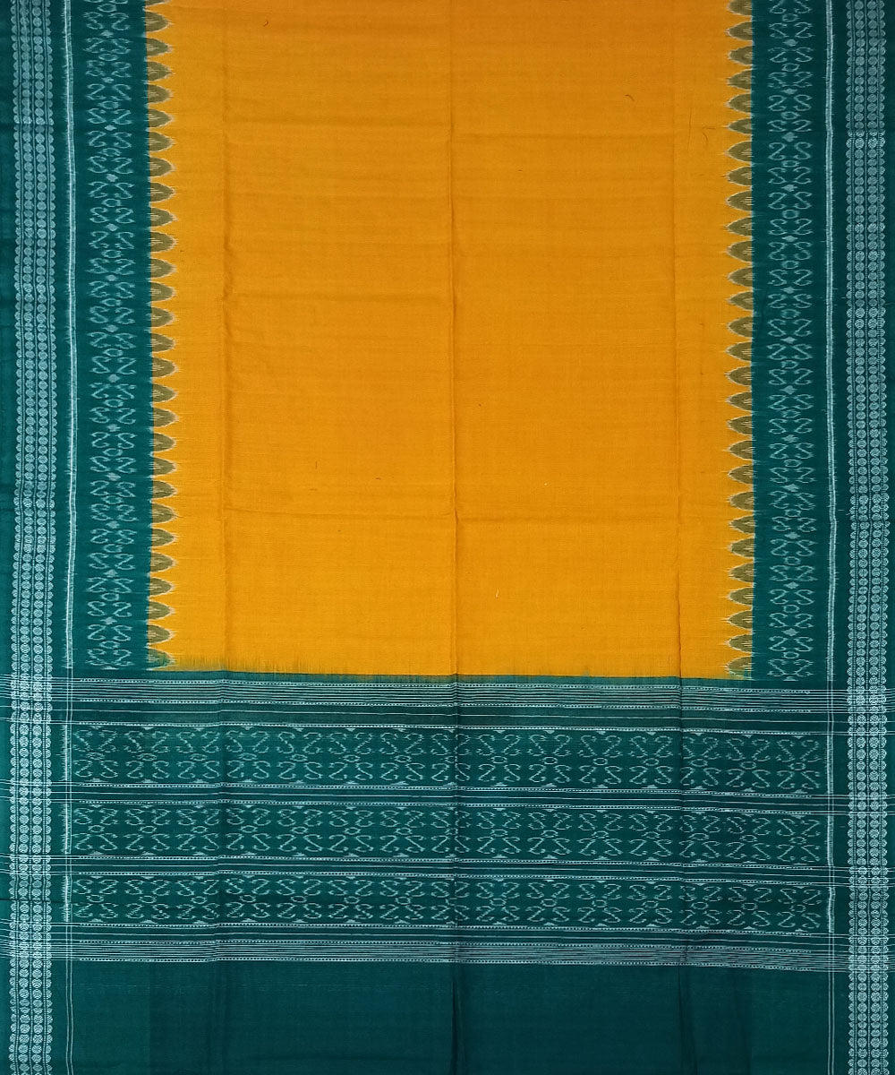3pc Dark green yellow handwoven sambalpuri cotton dress material