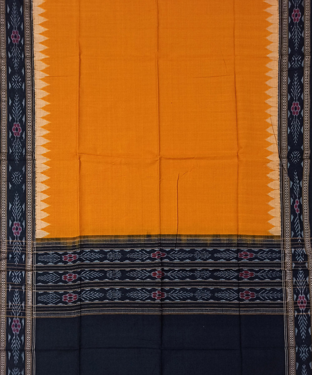 3pc Black yellow hand woven sambalpuri cotton dress material