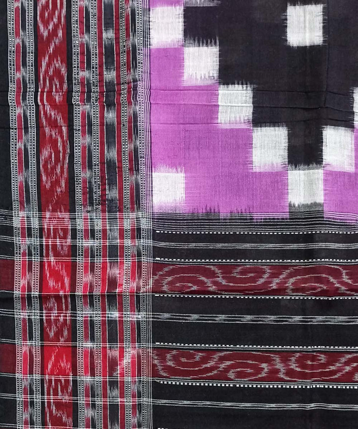 Black lavender handwoven cotton sambalpuri stole