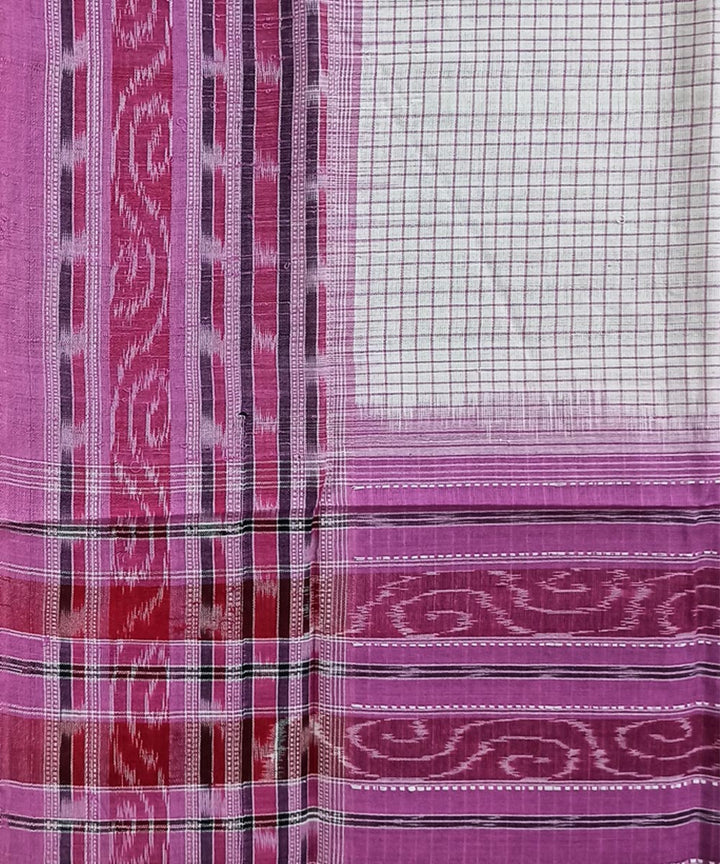 Light pink handwoven cotton sambalpuri stole