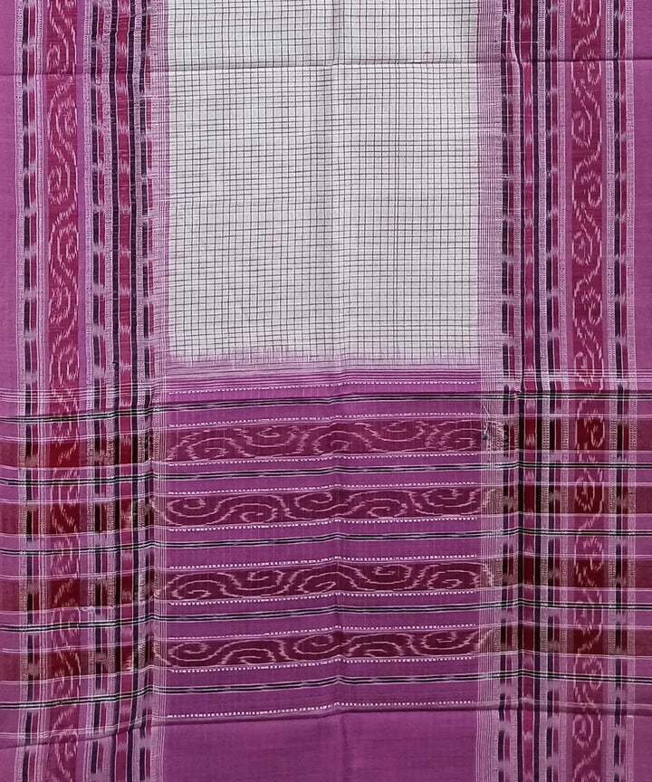 Light pink handwoven cotton sambalpuri stole