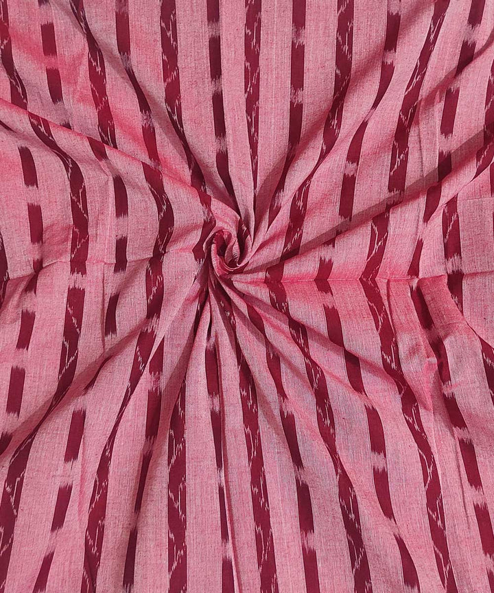 2.5m Pink maroon handwoven cotton sambalpuri ikat kurta fabric