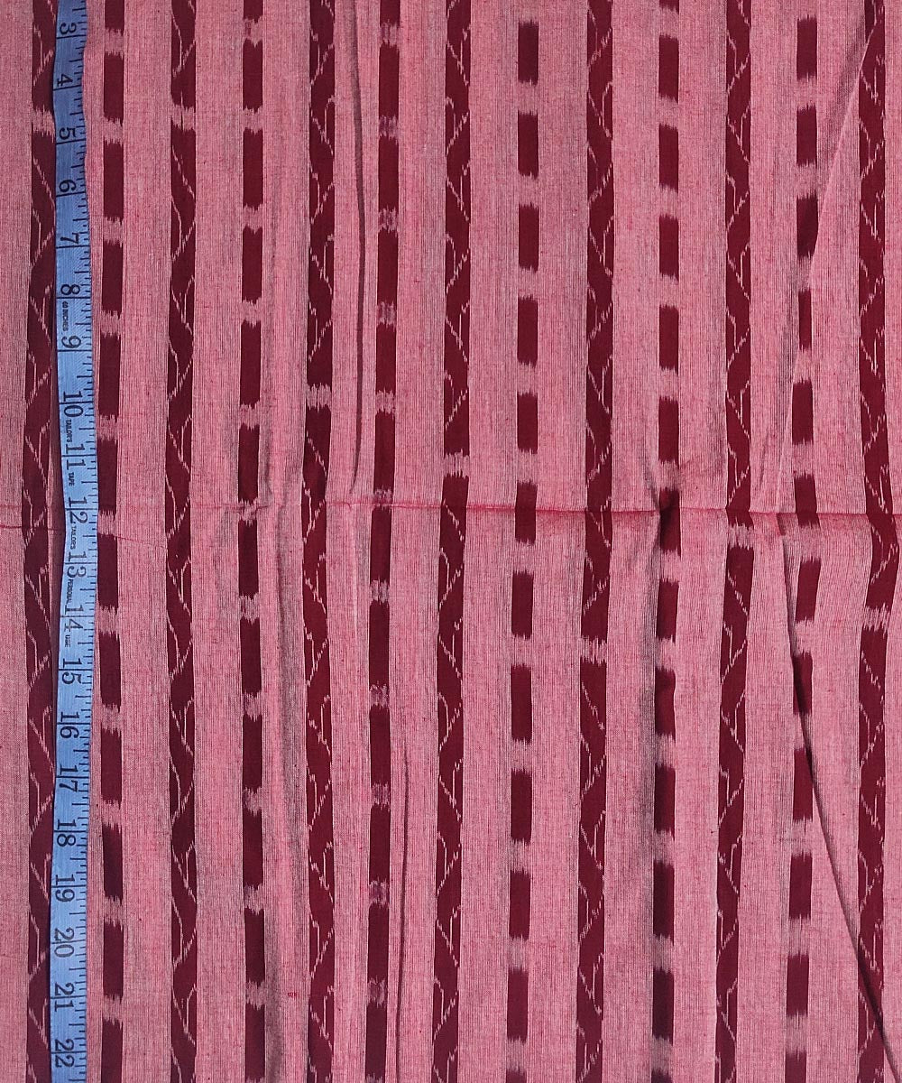2.5m Pink maroon handwoven cotton sambalpuri ikat kurta fabric