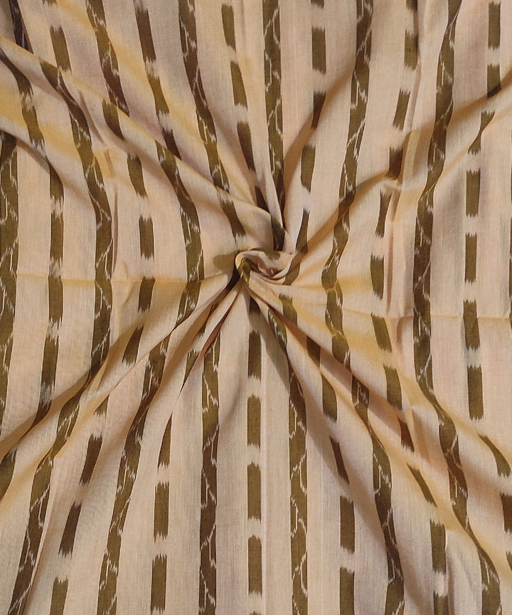 2.5m Beige handwoven cotton sambalpuri ikat kurta fabric