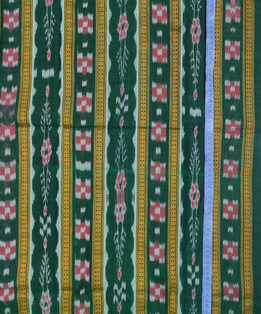 2.5m Dark green handwoven cotton sambalpuri kurta fabric