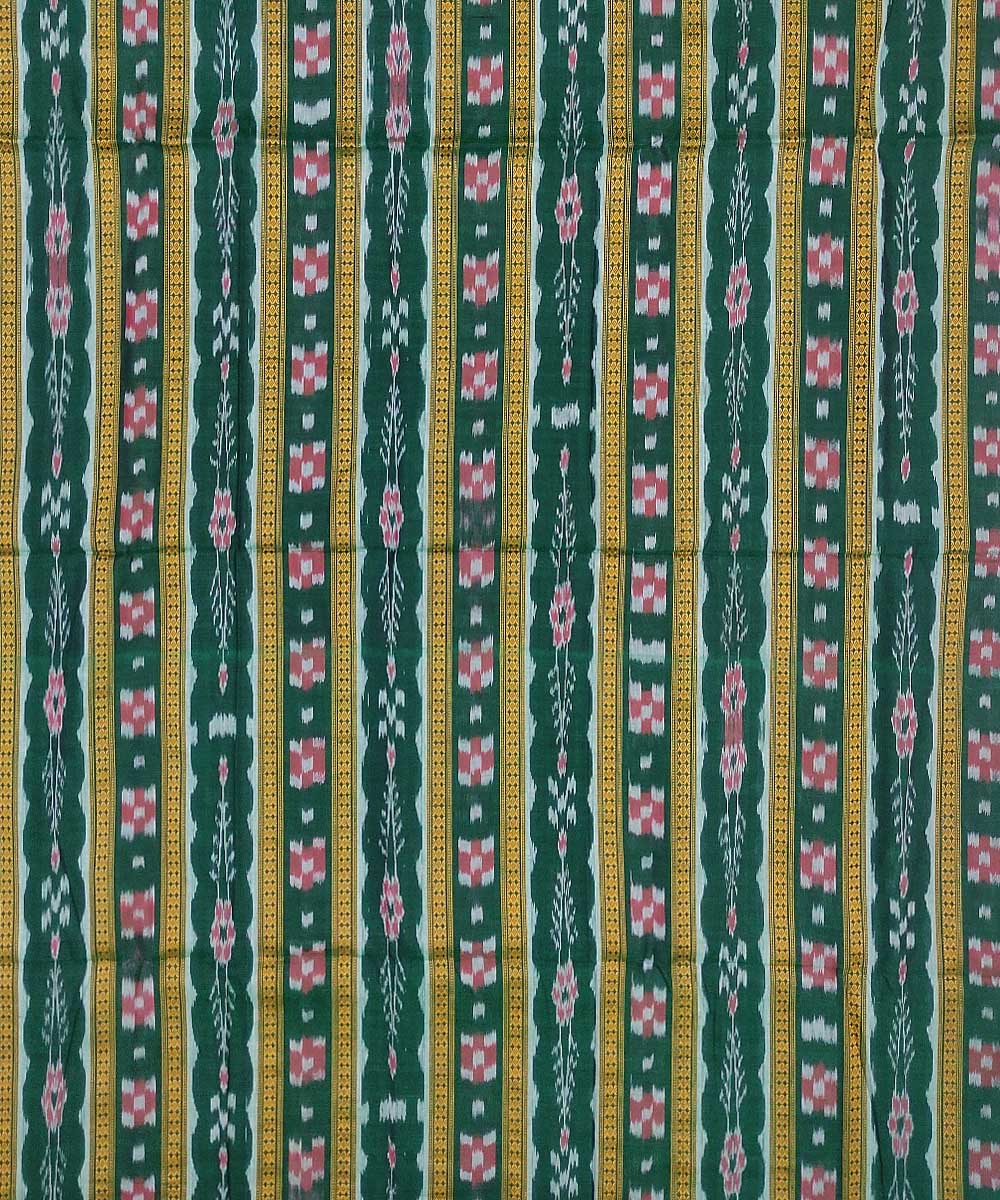 2.5m Dark green handwoven cotton sambalpuri kurta fabric