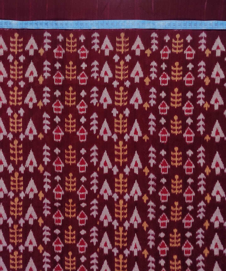 2.5m Dark red handwoven cotton sambalpuri kurta fabric
