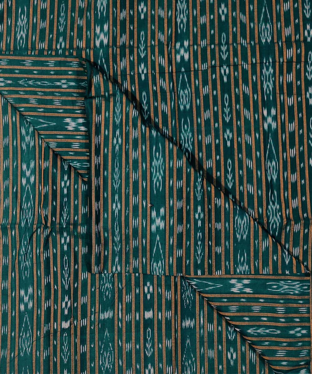 2.5m Dark green handloom cotton nuapatna kurta material