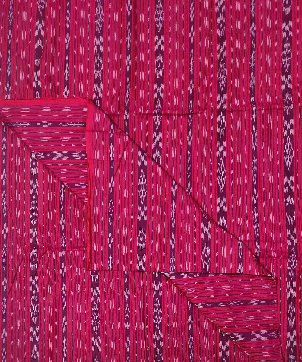 2.5m Pink hand loom cotton nuapatna kurta material