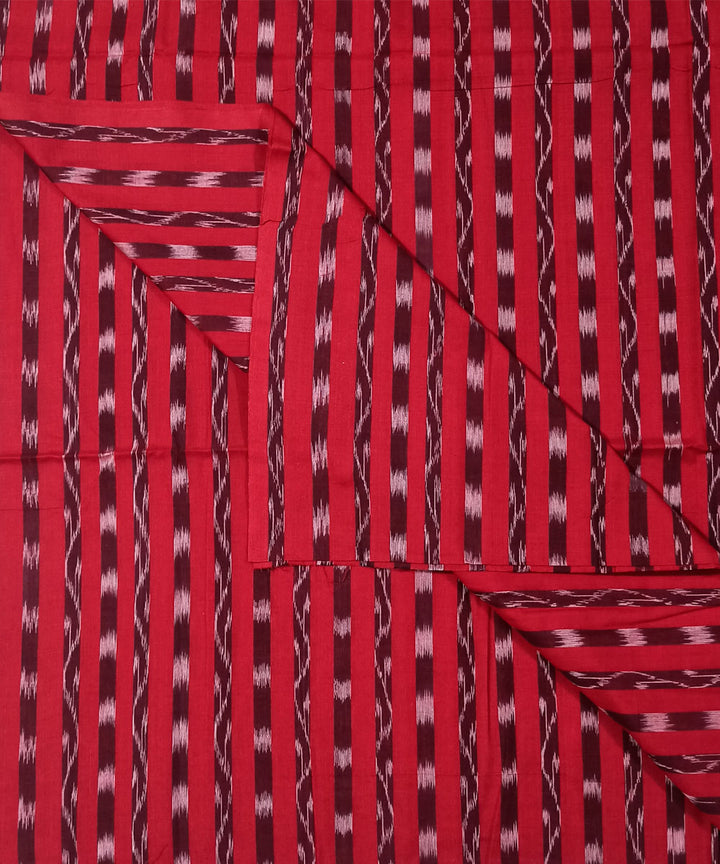 2.5m Red handloom cotton nuapatna kurta material