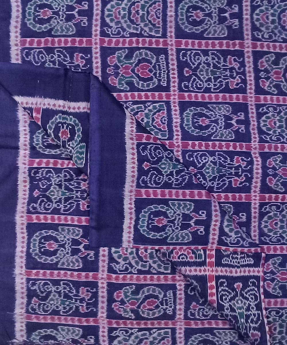 2.5m Navy blue handwoven cotton sambalpuri kurta material