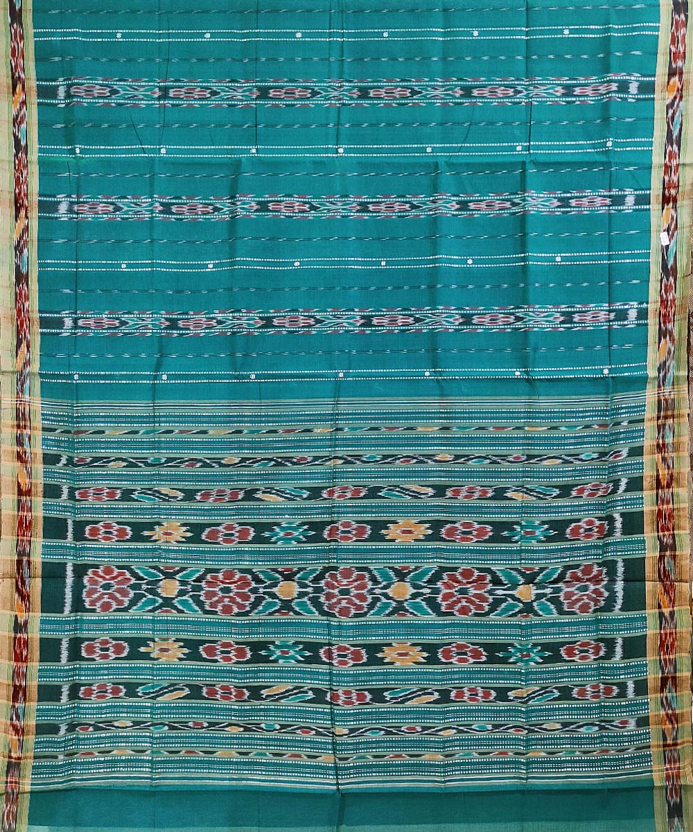 Sea green handwoven cotton odisha ikat saree